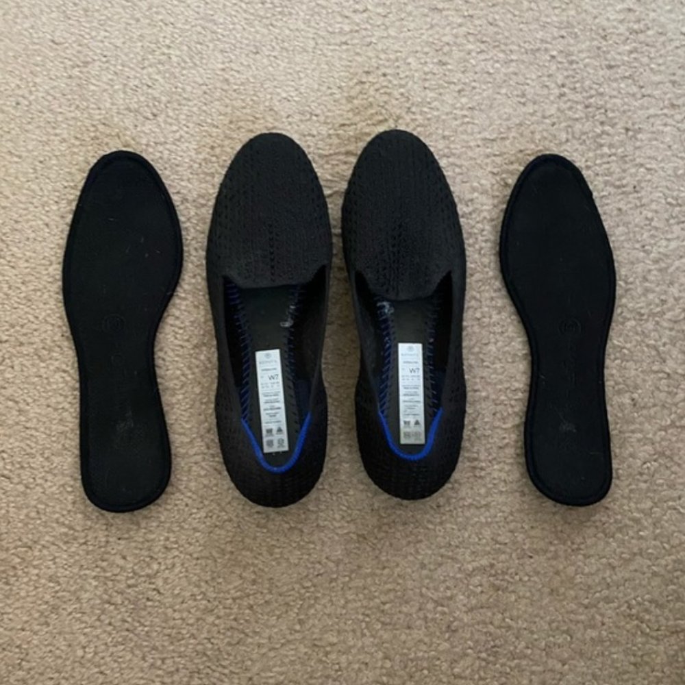 Rothys black honeycomb loafers size 7